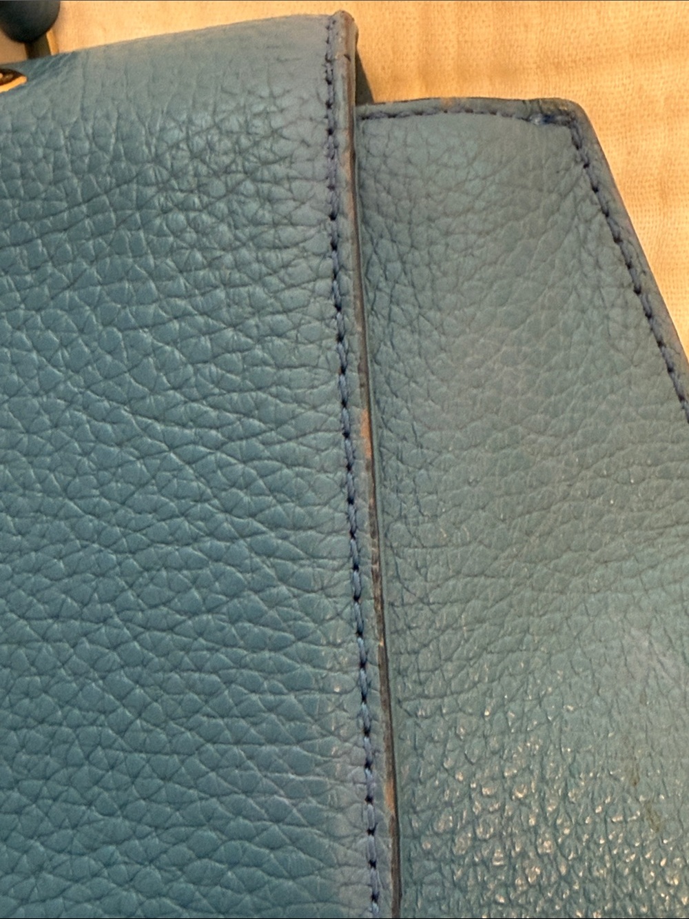 MCM Light Blue Leather First Lady Top Handle Bag - Picture 14 of 14